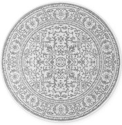 Dywan zewnętrzny dwustronny Duet szaro-kremowy 160 cm x 160 cm  koło