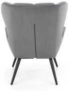 TYRION fotel wypoczynkowy, popielaty, uszak, velvet, tapicerowany