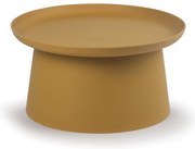 Plastikowy stolik kawowy FUNGO, średnica 70 cm, ochra