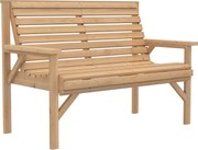 Outsunny 2-osobowa ławka ogrodowa z drewna, ławka z podłokietnikami i oparciem, meble outdoor do balkonu, tarasu, ogrodu | Aosom PL