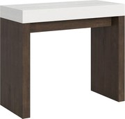 Konsola rozkładana 90x40/196 cm Roxell Mix Small Blat Frassino biała - Struktura Orzech