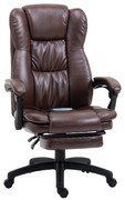 Vinsetto Fotel biurowy ergonomiczny z masażem regulowane siedzisko brązowy 68x68x119-127 cm | Aosom PL