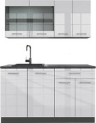 Pojedyncza kuchnia biały wysoki połysk/antracyt 140x60x81.6 r-line