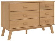 Drewniana brązowa komoda z 6 szufladami T1-G81