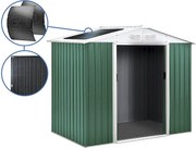 Domek ogrodowy metalowy "Rosas" 4,07 m² z panelami słonecznymi - Zielony