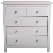 Biała wysoka komoda z litego drewna sosnowego 79x80 cm Berna – Marckeric