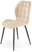 Beżowe tapicerowane krzesło pikowane E4-K88