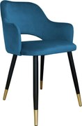 Krzesło NAPO VELVET GOLD ciemno niebieskie ATOS