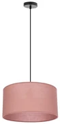 Różowa lampa wisząca z tekstylnym kloszem ø 40 cm Shanti – Candellux Lighting