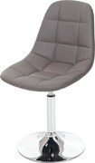 Krzesło do jadalni MCW-A60,  sztuczna skóra taupe-szary, chromowana podstawa