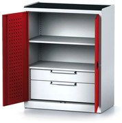 Szafa warsztatowa MECHANIC, 1170 x 920 x 500 mm, 1 półki, 2 szuflady, czerwone drzwi