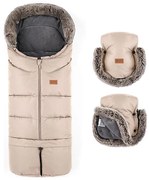 PETITE&MARS - ZESTAW Śpiwór dziecięcy 4 w 1 ARCTIC + mufki na ręce na wózek Rose Petal