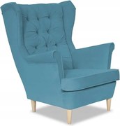 Fotel Uszak skandynawski TURKUSOWY do karmienia