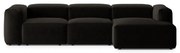 Czarny narożnik (prawostronny/z szezlongiem) Bergamo – Cosmopolitan Design
