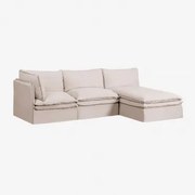 Sofa Modułowa Grace 3-częściowa Z Lnem I Bawełną Tkaniny Beige - Sklum