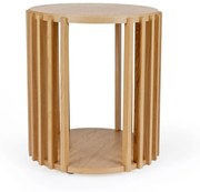 Stolik z drewna dębowego Woodman Drum, ø 53 cm