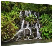 Obraz wodospadów w tropikalnym lesie (70x50 cm)