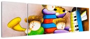 Obraz - Muzycy, malarstwo (170x50 cm)