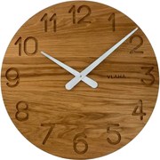 Vlaha VCT1131 zegar dębowy, śr. 45 cm, srebrny