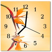 Zegar szklany kwadratowy Kwiat