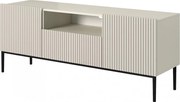 Szafka RTV Nicole 150 cm z szufladą i wnęką - kaszmir / czarne nóżki