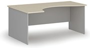 Ergonomiczne biurko  PRIMO GRAY, 180x120 cm, lewe, szary/brzoza