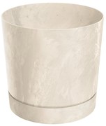 Donica ogrodowa Tubo P Beton Effect 17,8 cm kremowa PROSPERPLAST