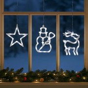 Świąteczna ozdoba - gwiazda, bałwan, renifer, LED FROST