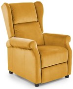 Fotel AGUSTIN 2 VELVET musztardowy rozkładany HALMAR