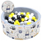 Suchy Basen Z Kulkami 80x30cm - Leśne Wędrówki Szary - 200 Piłeczek
