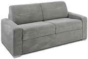 Kanapa 3-osobowa rozkładana typu express z jasnoszarego sztruksu - Miejsce do spania 140 cm - Materac 14 cm - CALITO