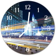 Zegar szklany okrągły Miasto