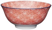 Czerwona miska ceramiczna Kitchen Craft Floral, ø 16 cm