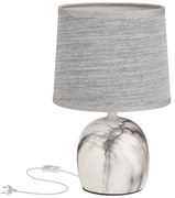 Jasnoszara lampa stołowa z tekstylnym kloszem (wys. 25 cm) Adelina – Candellux Lighting