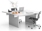 Biurko DOUBLE SOLID, 180x165 cm, biały