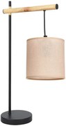 Klasyczna lampa stołowa z abażurem beż + czarny - Z060 L0-P88