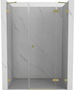 Mexen Lunar drzwi prysznicowe uchylne prawe 140 cm, transparent, złote szczotkowane - 834S-140-050-55-00-P