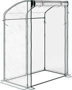 Outsunny Szklarnia z Drzwiami Łukowym Dachem Odporna na Zimę, Szklarnia Foliowa ze Stali 128 x 70 x 170 cm Przezroczysta