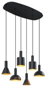 Nowoczesna lampa wisząca czarna 6-punktowa - Biles
