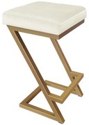 Hoker ZETA krzesło barowe tkanina Welur podstawa metalowa LOFT