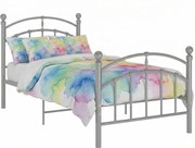 Szare metalowe łóżko jednoosobowe 90x200 cm T8-H40