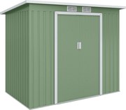 Outsunny Schowek na Narzędzia Ogrodowe, z Oknami Wentylacyjnymi, Drzwi Przesuwne, Ocynkowana Stal, 213 x 130 x 159 cm, Zielony