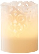 Biała woskowa świeczka LED Star Trading Clary, wys. 10 cm