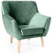 Fotel do salonu KARO 1 Velvet zielony buk SIGNAL