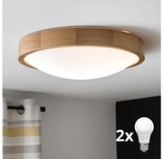 Brilagi - LED sufitowa lampa CARVALHO SLIM 2xE27/60W/230V dąb pr. 37 cm