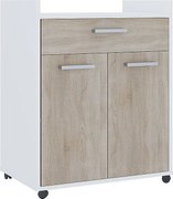 Kontener na rolki biały/sonoma 60x40x77.4 ansel