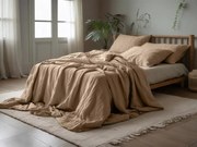PrzytulneMieszkanie.pl PrzytulneMieszkanie.pl Pościel muślinowa PURELY jasnobrązowa Rozmiar pościeli: 80 x 80 cm | 135 x 200 cm