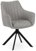 Obrotowe szare krzesło tapicerowane N2-T75