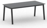Stół konferencyjny do biura PRIMO BASIC, 180x90 cm, czarna podstawa, grafit