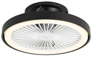Inteligentny Wentylator sufitowy z lampą czarny z LED i pilotem - Dave Nowoczesny Oswietlenie wewnetrzne